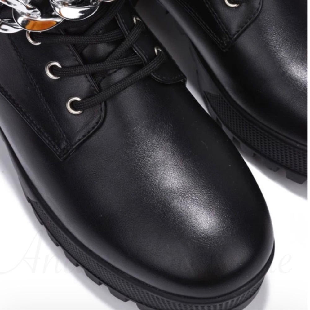 KYRA DOUBLE CHAIN STRAP COMBAT BOOTS - Picture 4 of 8